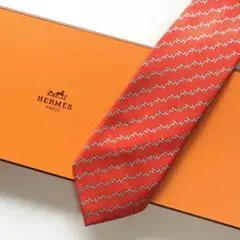 美品 エルメス HERMES ネクタイ シルク H織りタイ ファソネH H柄