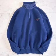 90s ポロスポーツ ハーフジップ フリース 星条旗 L ラルフローレン 希少
