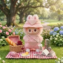 LABUBU ラブブ ぬい服　イニシャル　10cm No.220 ピンク