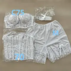 ゼモアブライダル　インナー　ブラジャー C75 コルセット 70 ショーツ M