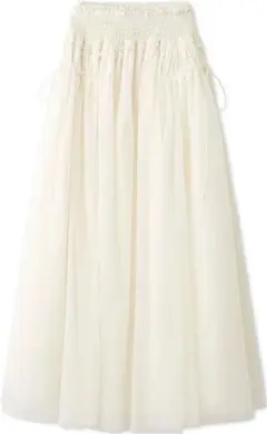 snidel Chacott ロング チュールスカート ホワイト アイボリー