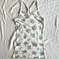 ♩2000s y2k fairygrunge 花柄タイトタンクトップ