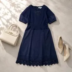 極美品》東京ソワール アプロベリー ワンピース ドレス レース