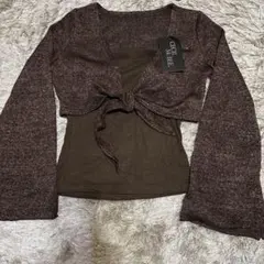 未使用【セシルマクビー】ブラウン アンサンブル　ラメニット　キャミ、カーディガン