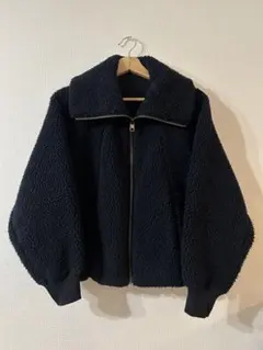 【ボアブルゾン】古着　ネイビー