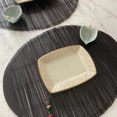 ☆未使用☆金縁食器 プレート 小鉢 箸置き マット 4種8点 ペアセット お正月