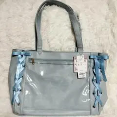 レースアップ痛バッグ S サックス 推し活 オタ活 痛バ WEGO 大容量 ①