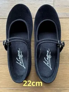 La Cadena ラカデナ　ベロアワンストラップシューズ　22cm