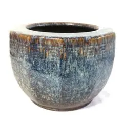 青海鼠釉 火鉢 瓶掛 手炙り施釉陶 なまこ 幅38cm 睡蓮鉢 金魚鉢 メダカ入 fit=scale-down,w=1200