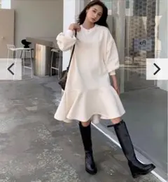 スウェットワンピース ひざ丈ワンピース