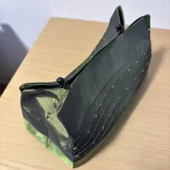 緑色 サテン ティッシュボックス