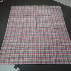 チェック柄 綿プリント生地 大きめ