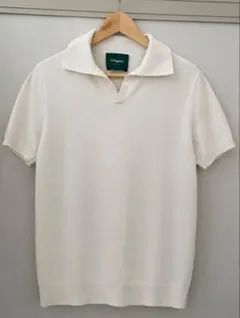 Artigiani スキッパー ニットポロ 生成りのサムネイル