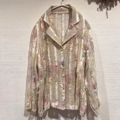 2402-70 シアー　シースルー　透け　スパンコール　個性派　レトロ　昭和　春