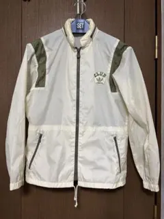 '80年代OLDデサント製CLUB adidasウインドブレーカーM汚有USED