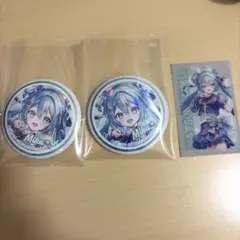 プロセカ ローソン ホログラム缶バッジA 初音ミク 2個 オリジナルクリアシート