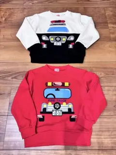 【新品】トミカ キッズ 長袖 トレーナー 消防車 パトカー 2枚セット 110