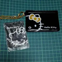 ハローキティ 新品未使用 パスケース エナメル　黒