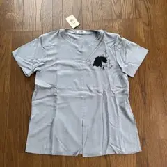 FJ Club シルク100% グレー Tシャツ フリーサイズ