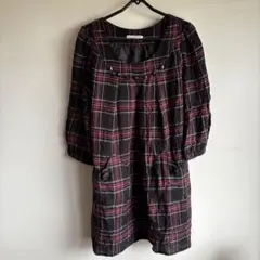 チェックワンピース