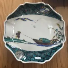 九谷焼 彩窯 八角花皿 八角輪花皿 中皿 銘々皿 色絵 5枚揃い