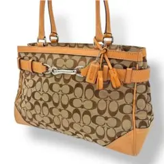COACH ハンプトンズ ラージキャリーオール シグネチャー トート - メルカリ