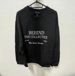 ブラック プリント スウェット トレーナー