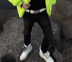 着画有りGUCCIホワイト ハート バックル ベルト drip us ラッパー