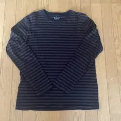 ブラウンと黒のストライプ長袖カットソー Lサイズ