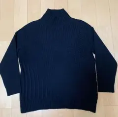 コムサデモード 黒タートル　ざっくりデザインニット　9号