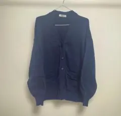 WEGO Vネック ニット カーディガン ネイビー
