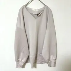 grove【M】背面タックプルオーバー ブラウス カットソー グレージュ