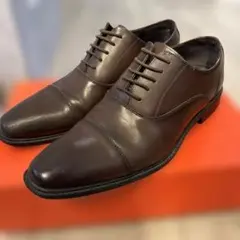 【本革】メンズ ストレートチップ ドレスシューズ ブラウン