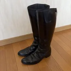 最終値下げ　黒ファスナー付きロングブーツ