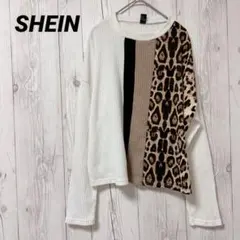 【シーイン】ロンT ヒョウ柄　切り替え　長袖　M カジュアル