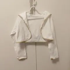 紫外線、UV対策　ホワイトフード付きカーディガン 110~130