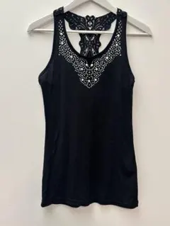 コルザ　C.O.L.Z.A レースビジュー付き黒タンクトップ #115