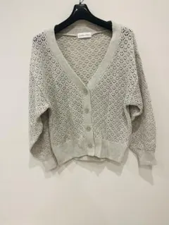 スナイデルホーム Vネックカーディガン ライトグレー