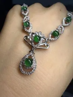 氷種】天然天青凍 ペンダントトップ✨完熟マスカット S925 3.3g 上品 