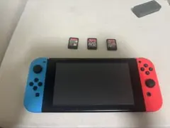 Nintendo Switch 本体 カセット3個セット　充電器付属