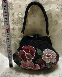 ビーズ花柄 ハンドバッグ　和装