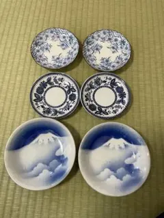 有田焼、富士山と波のデザイン陶器皿4枚セット - メルカリ