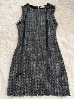 tika リボン付きツイードミニドレス