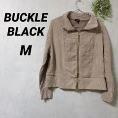 ✨美品✨BUCKLE BLACK 【M】ブラウンストライプ ジップアップ