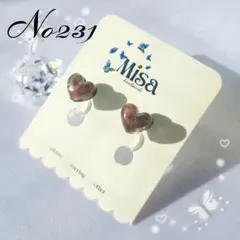 レジン　小ぶり　ハートイヤリング/ピアス　キラキラ　宇宙　ハンドメイド＊231