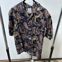 Mitsumine ペイズリー柄 半袖シャツ ネイビー