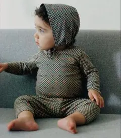 チェック柄ロンパース・カバーオール