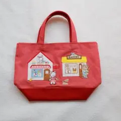 ファミリア familiar ミニトートバッグ 刺繍 赤