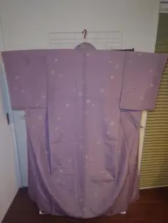美品　しつけ付き　洗える着物　小紋　袷　花柄　キシキのサムネイル