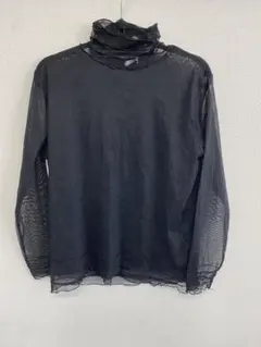 pina pure ブラック シースルー長袖シャツ